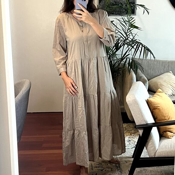 Jenni Kayne James midi Dress Willow size M sage green cotton linen - Picture 2 of 8